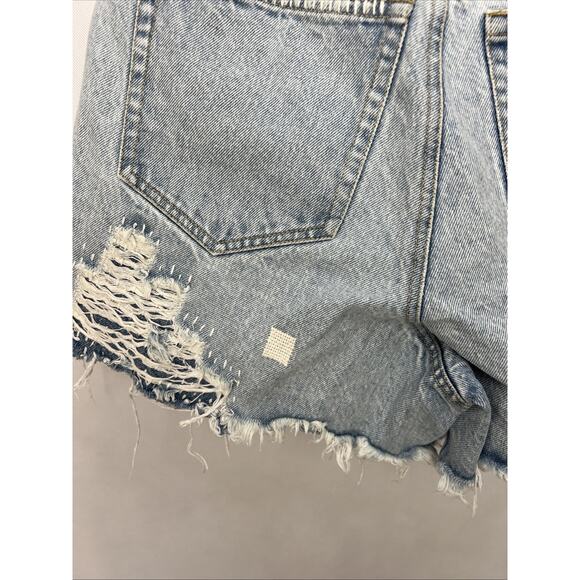 Sea New York Marion Mended Denim Shorts Blue Embroidered Shorts Size 4 - Picture 6 of 14